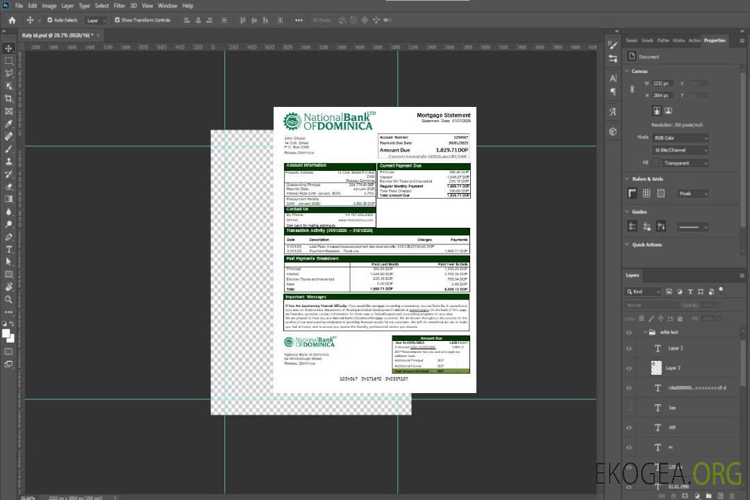Dominica National Bank of Dominica relevé hypothécaire bancaire scr template Dominica National Bank of Dominica relevé hypothécaire bancaire scr template